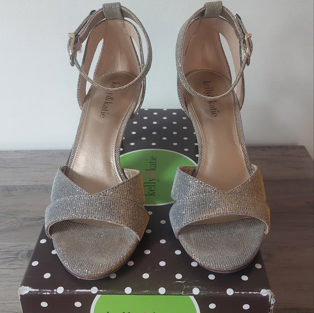 Kelly & Katie Glittering Silver Heels